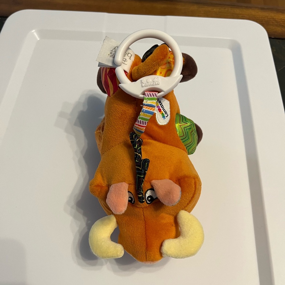 Disney Lamaze Orange Plush Toy with Ring